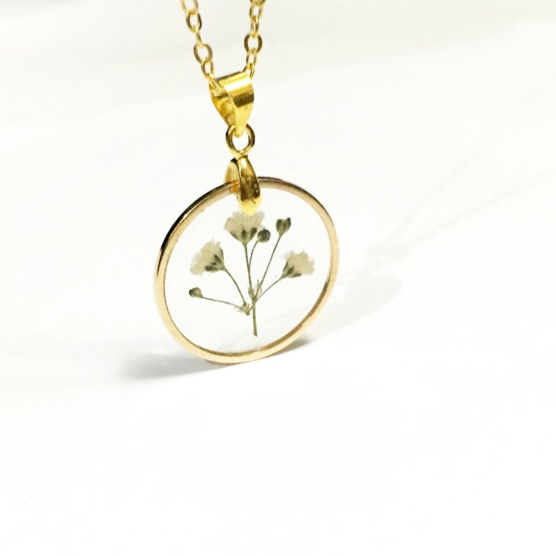 ultra thin golden framed necklace - 项链 - 其他金属 金色
