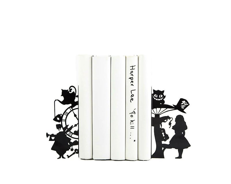 Bookends Alice in Wonderland // Lewis Carroll // Tea Party // Free Shipping // - 摆饰 - 其他金属 黑色