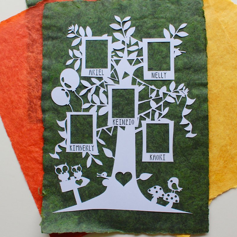 Custom FAMILY TREE Handmade Paper Cutting - 摆饰 - 纸 多色
