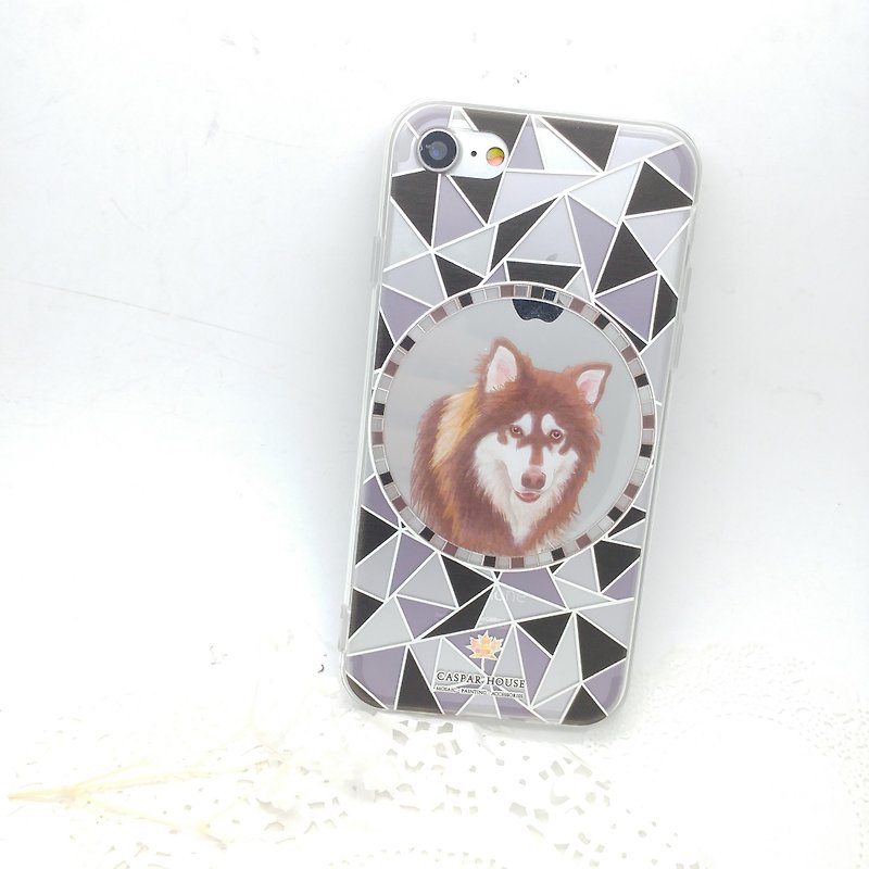 动物马赛克手机壳 - 阿拉斯加雪橇 - 手机壳/手机套 - 塑料 黑色