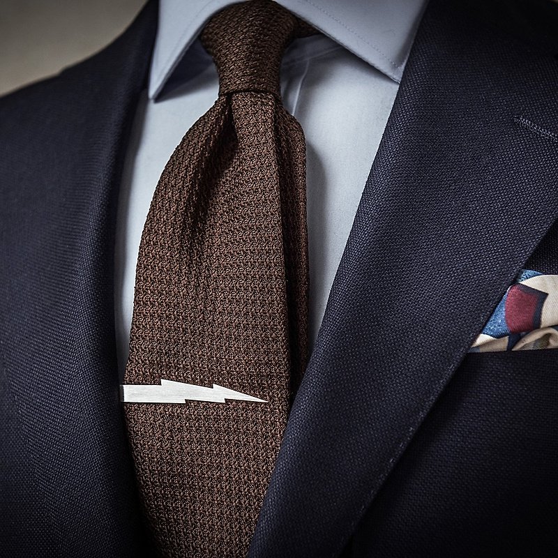 新郎领带夹 - 个性化领带夹 - 领带夹刻字母 - 自定义领带夹 - 领带/领带夹 - 纯银 银色