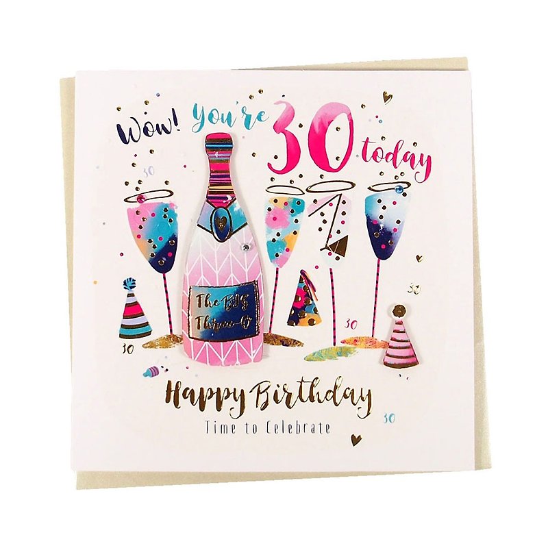 30岁 是时候庆祝了【Strawberry Fizz TP卡片-生日祝福】 - 卡片/明信片 - 纸 多色