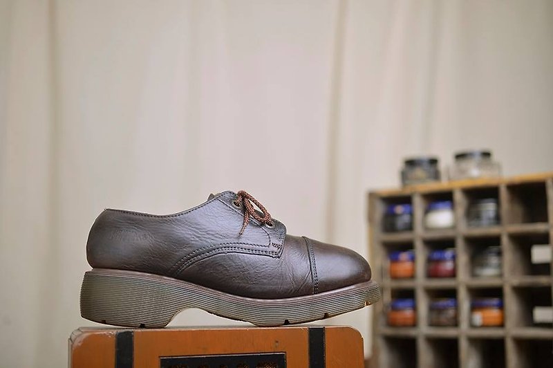 Vintage Dr. Martens 3孔马汀靴 英制老马丁 - 男款休闲鞋 - 真皮 咖啡色
