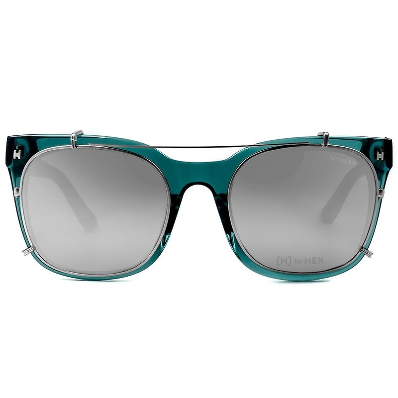 光学眼镜配前挂墨镜 | 太阳眼镜 | 透明墨绿色 | 台湾制造 | 胶框 - 眼镜/眼镜框 - 其他材质 绿色
