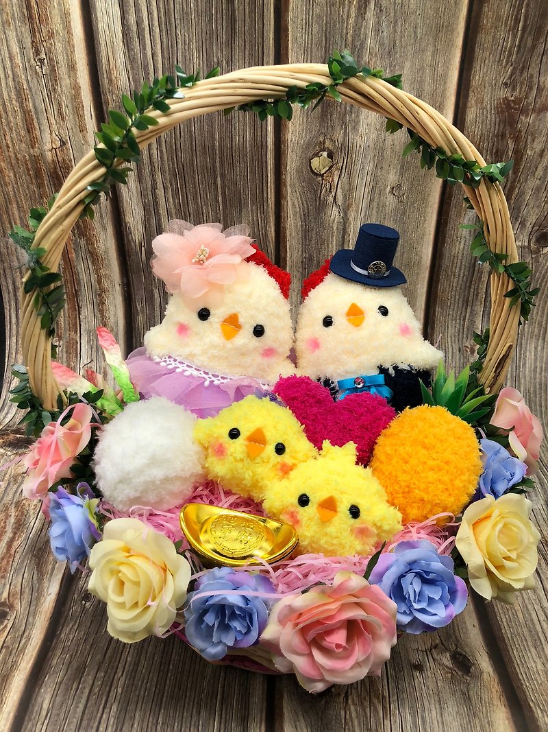 现货-可爱毛线编织带路鸡 娃娃款 结婚 订婚 婚礼小物 婚礼用品 - 摆饰 - 聚酯纤维 黄色