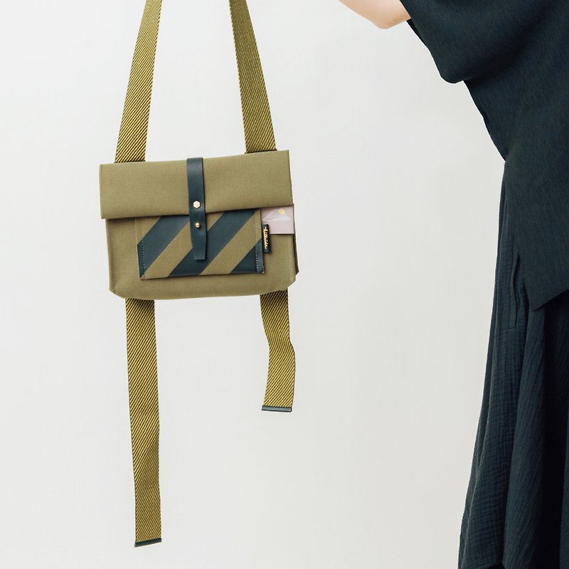 随身小包 | 小方包 | 侧背小包 | 斜背小包 | 旅行小包 | sacoche - 侧背包/斜挎包 - 棉．麻 绿色