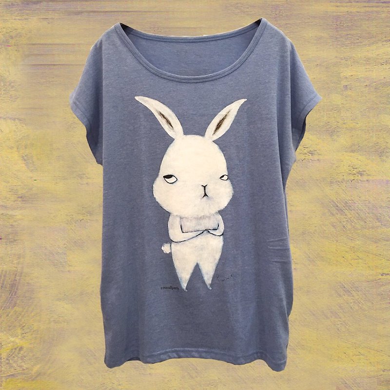 emmaAparty插画长版T:点点点兔子 - 女装 T 恤 - 棉．麻 