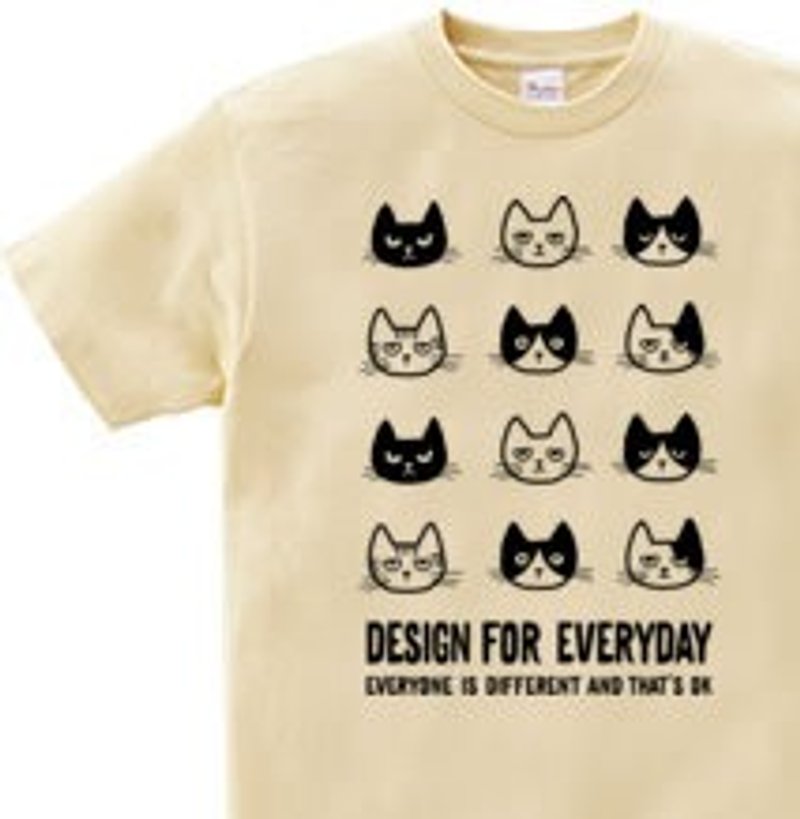 EVERYONE IS DIFFERENT AND THAT'S OK　～ねこシリーズ～  150.160（WomanM.L）　Tシャツ【受注生産品】 - 女装 T 恤 - 棉．麻 卡其色
