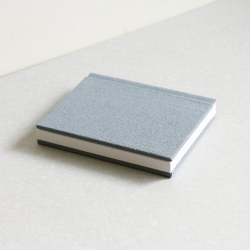 素色棉麻布面笔记本 - 灰蓝 (小) - 笔记本/手帐 - 纸 蓝色