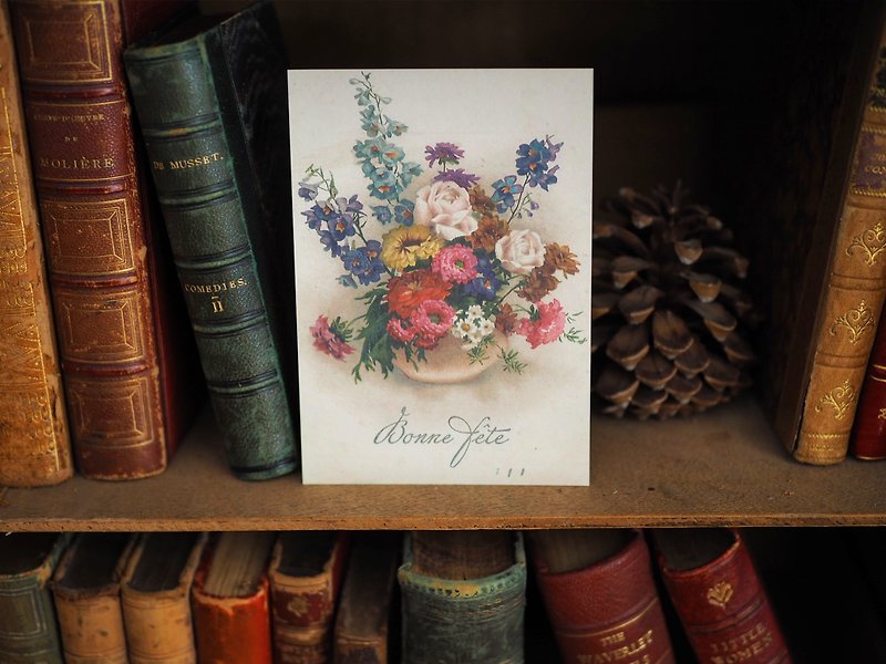 法国百年花卉 复刻版明信片 F款 - 卡片/明信片 - 纸 多色