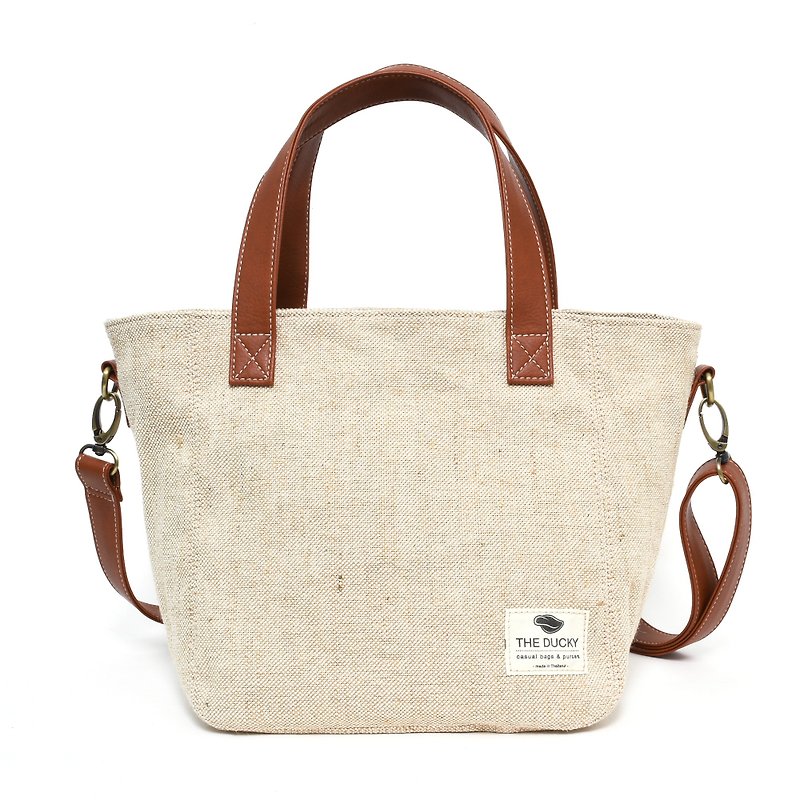 手提包 篮 袋 自然 - 侧背包/斜挎包 - 纸 白色