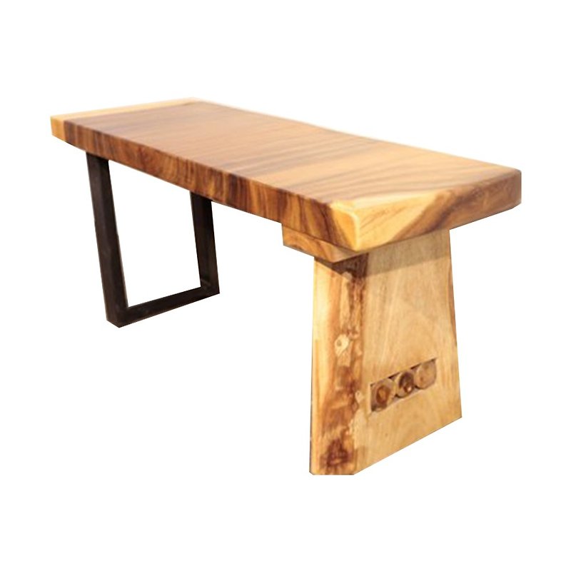 【吉迪市100%原木家具】SN016S5 原木铁脚长凳 户外椅 庭院 - 椅子/沙发 - 木头 