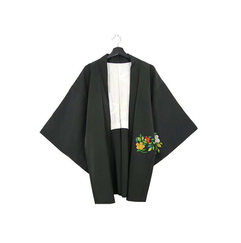 Back to Green-日本带回羽织和服 缤纷 花圈 /vintage kimono - 女装休闲/机能外套 - 丝．绢 