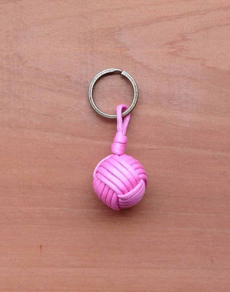 Monkey fistknot钥匙圈- 水手绳结- 粉桃色 - 钥匙链/钥匙包 - 其他材质 粉红色