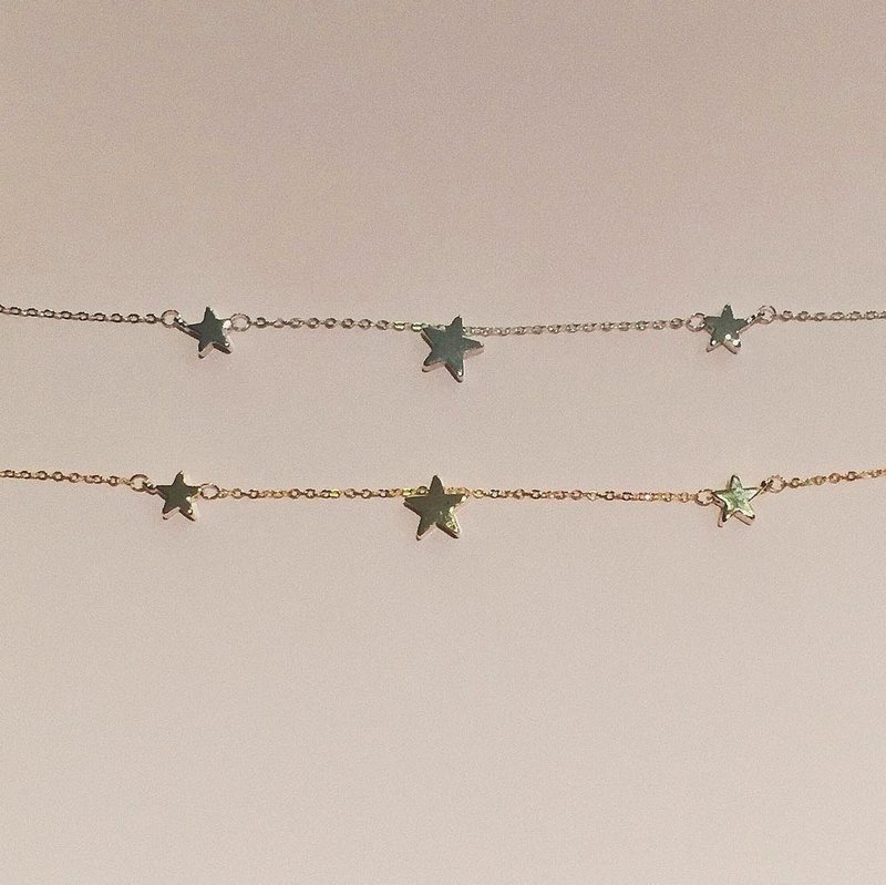 star choker - 项链 - 纸 金色