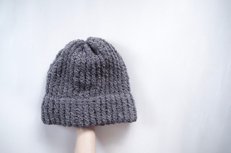 knitted hat handmade - 帽子 - 聚酯纤维 灰色