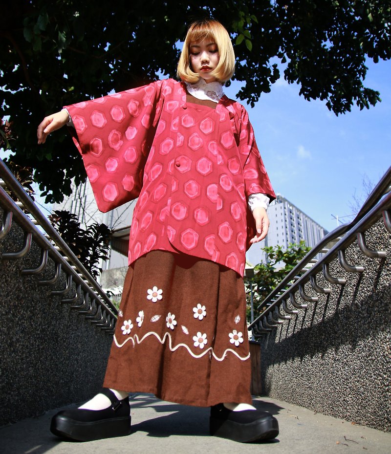 Back to Green::日本带回和服道行 血球 //有口袋// vintage kimono (KBI-08) - 女装休闲/机能外套 - 丝．绢 