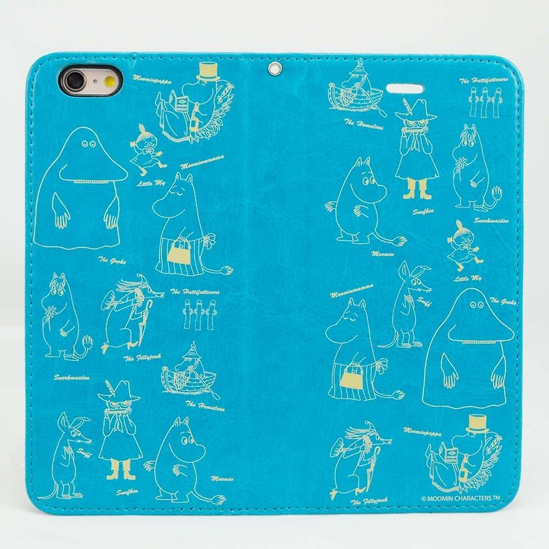 Moomin噜噜米正版授权-磁吸手机皮套【描绘Moomin】 - 手机壳/手机套 - 真皮 蓝色