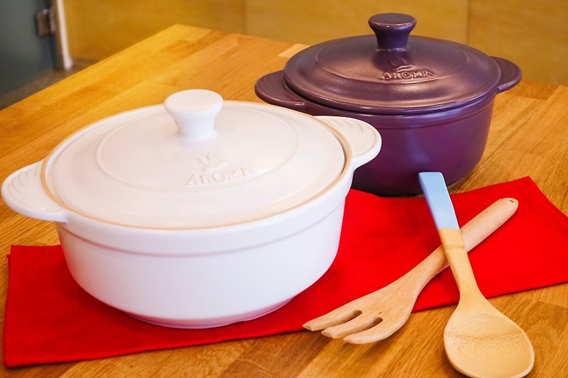 美国 AROMA DoveWare 耐热陶作锅组 (大炖煮锅 + 小荷兰锅) - 厨房用具 - 陶 紫色