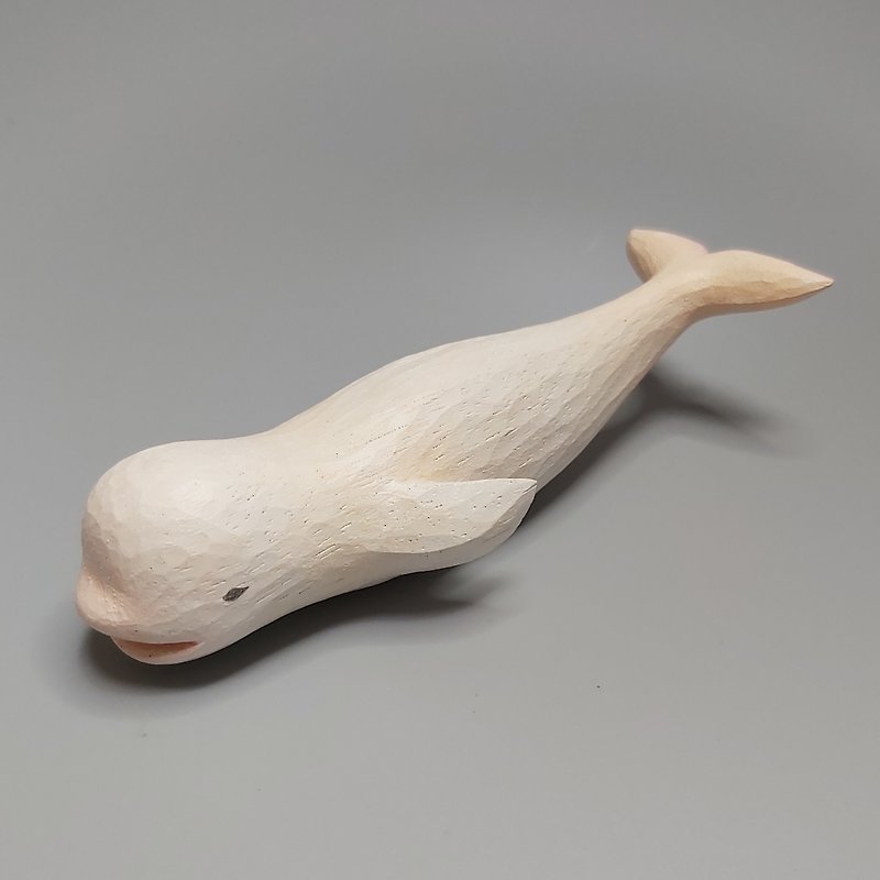 白鲸 木雕艺术品 - 玩偶/公仔 - 木头 白色