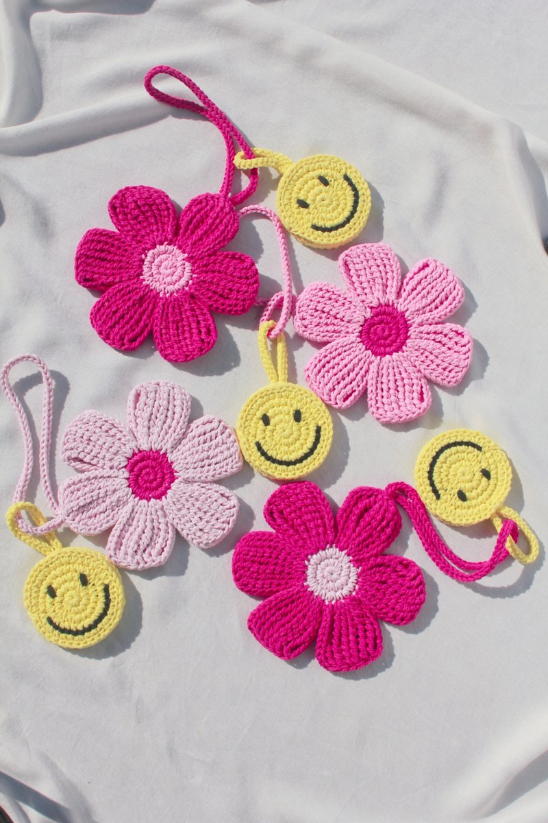 Pink Tone ,Stick Together ,Summer Bloom and Smiley ,Bag's Accessories - 钥匙链/钥匙包 - 其他材质 粉红色