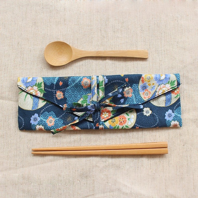 三月樱花横式环保筷套/收纳袋 - 筷子/筷架 - 棉．麻 