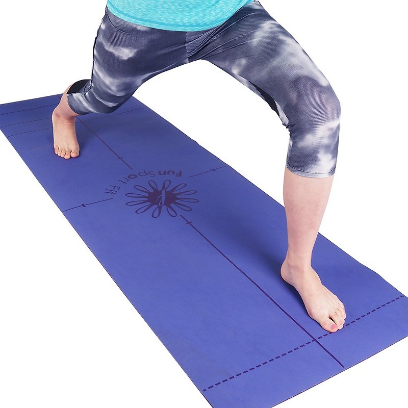 Fun Sport yoga 快乐岛 高效PU皮革正念瑜珈垫(辅助线/素面款二选一) - 瑜珈垫 - 其他材质 蓝色