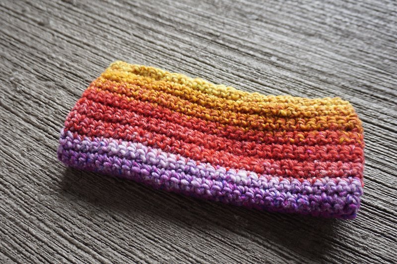 手工钩织笔袋 | 彩虹 - 零钱包 - 聚酯纤维 多色