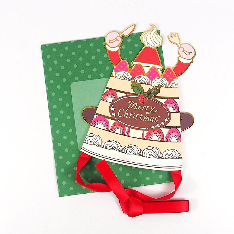 耶诞老人吃蛋糕 立体帽 耶诞卡片【Hallmark-卡片 圣诞节系列】 - 卡片/明信片 - 纸 多色