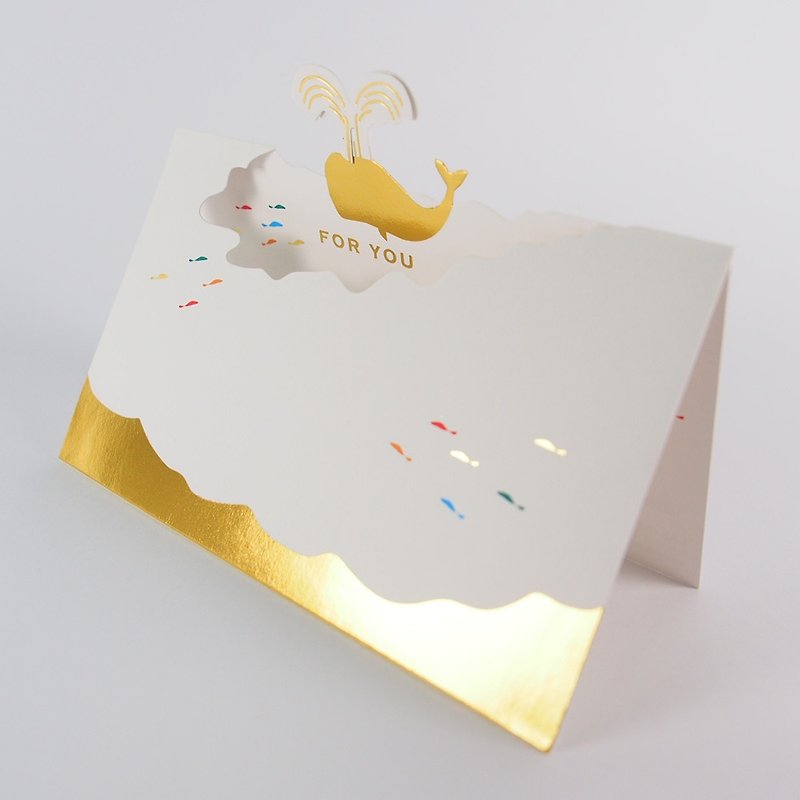 立体金色鲸鱼献给您【Hallmark-立体卡片 多用途】 - 卡片/明信片 - 纸 金色