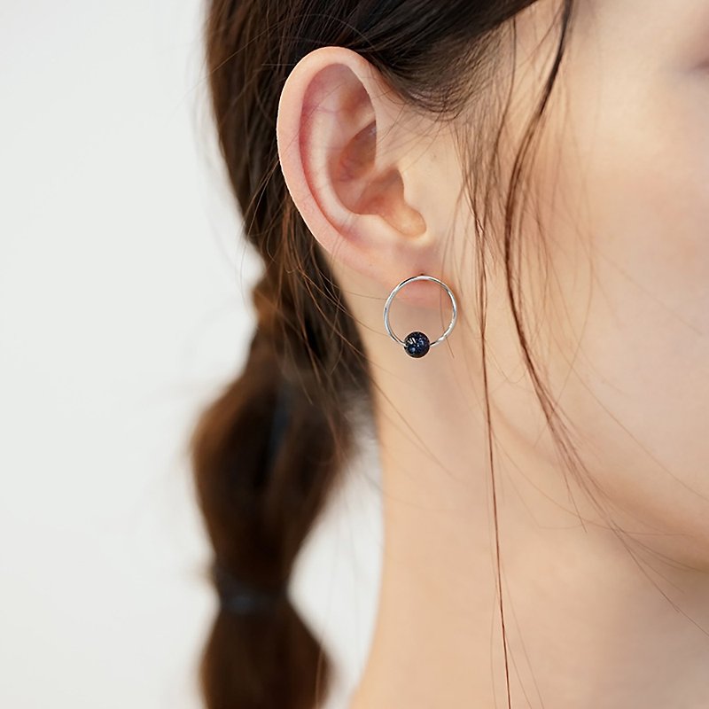 星球守护12星座耳环 VISHI未时设计s925纯银水晶宝石耳钉自制礼物 - 耳环/耳夹 - 半宝石 