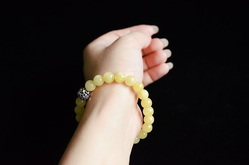 【源】Amber琥珀蜜蜡 天然有机宝石手链 手环 - 手链/手环 - 半宝石 黄色