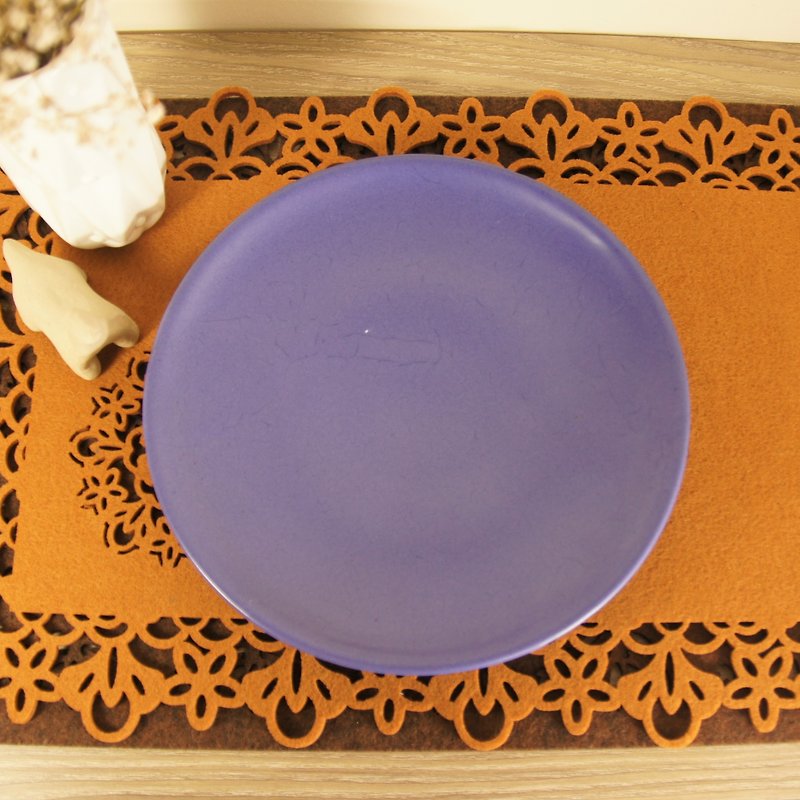 钴紫陶盘,餐盘,菜盘,水果盘,点心盘-直径约21.8厘米 - 浅碟/小碟子 - 陶 紫色