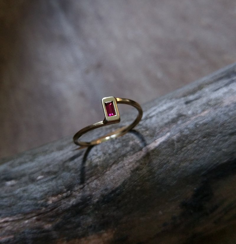 巴黎古董-几何粉红色玻璃镀金戒指 - 戒指 - 其他金属 