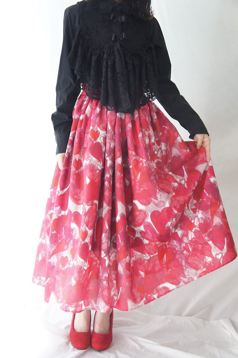 ラブ迷彩スカート - 裙子 - 聚酯纤维 粉红色