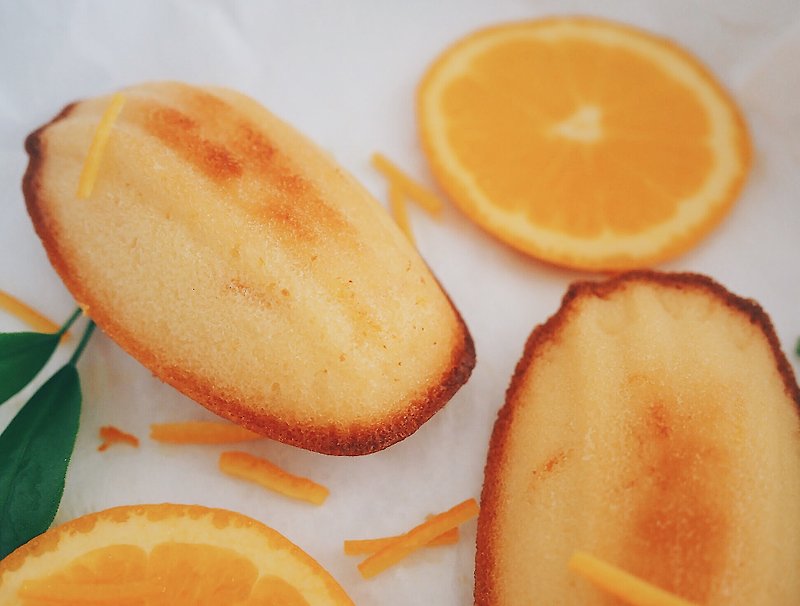 认真玛德莲 - 香橙 8入 - 手工饼干 - 新鲜食材 黄色