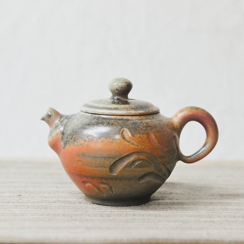 柴烧陶手作 烟花绽放的柴烧茶壶 - 茶具/茶杯 - 陶 咖啡色