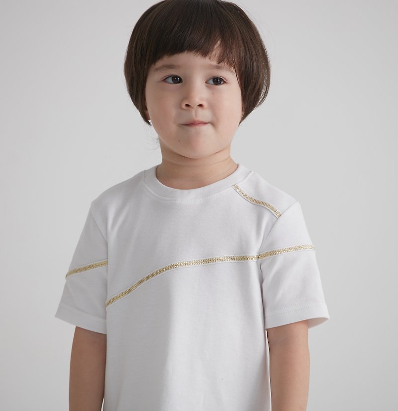 摇滚风拉链T-shirt (白/黑) - 其他 - 棉．麻 白色
