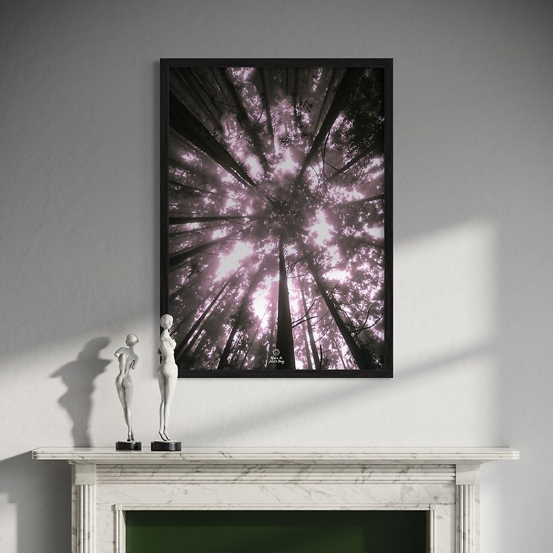 山林挂画-紫色树冠 - 海报/装饰画/版画 - 木头 黑色