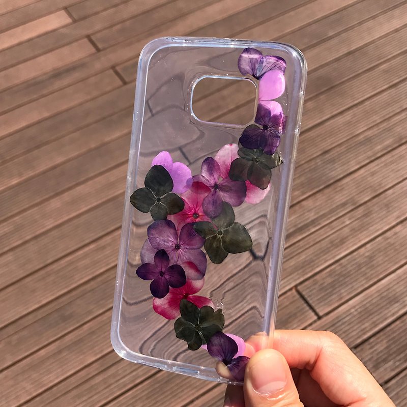 Samsung Galaxy S6 edge 手机壳 Dry Pressed Flowers Case 押花 干燥花 叶子 紫色压花 021 - 手机壳/手机套 - 植物．花 紫色