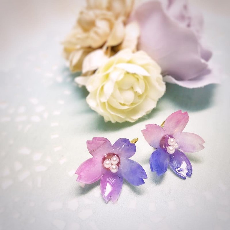 【樱花系列】 四月の桜 耳针 耳夹