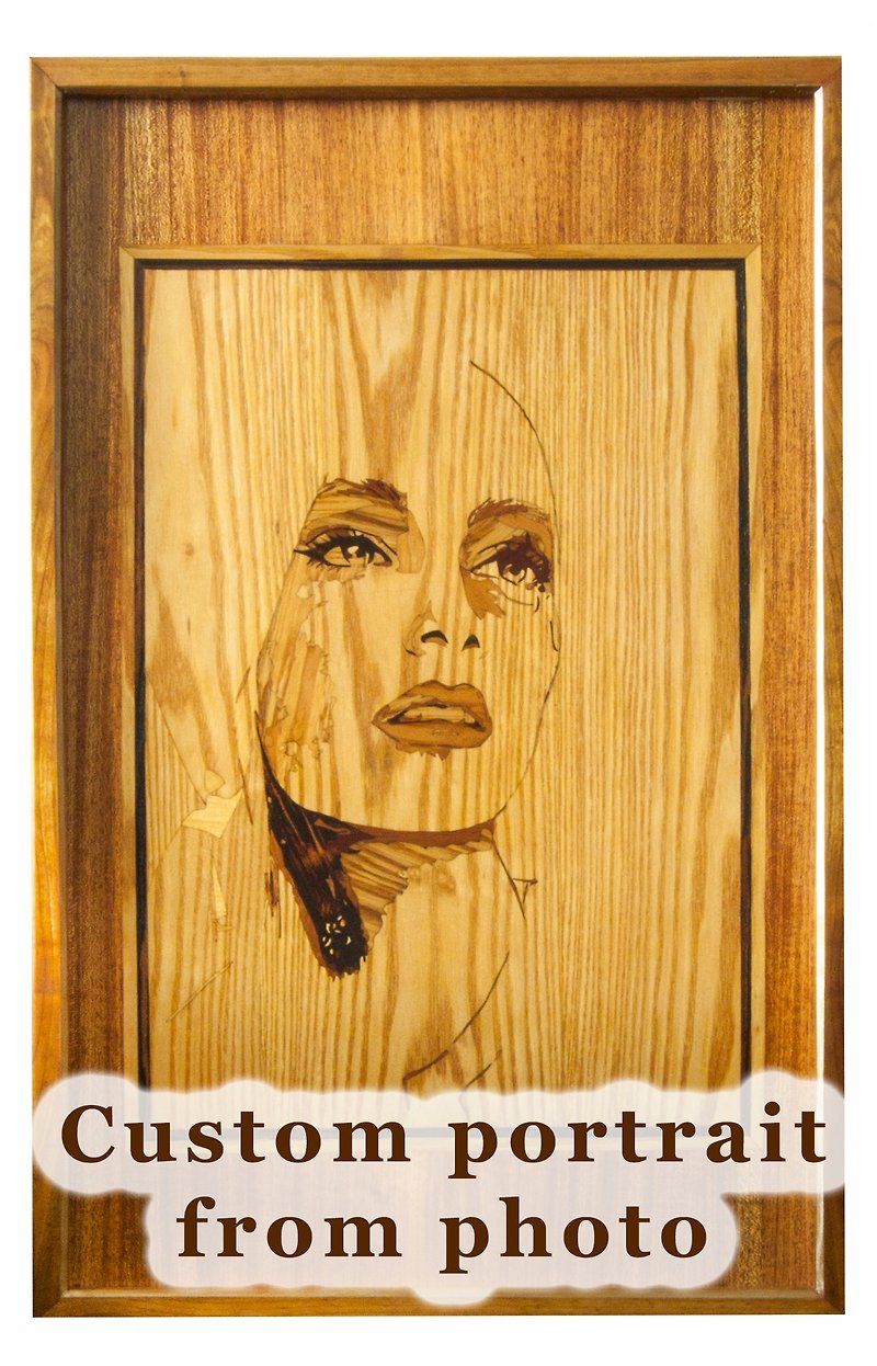 从您的照片镶嵌马赛克面板定制肖像家居墙壁装饰波西米亚生活 r - 墙贴/壁贴 - 木头 橘色