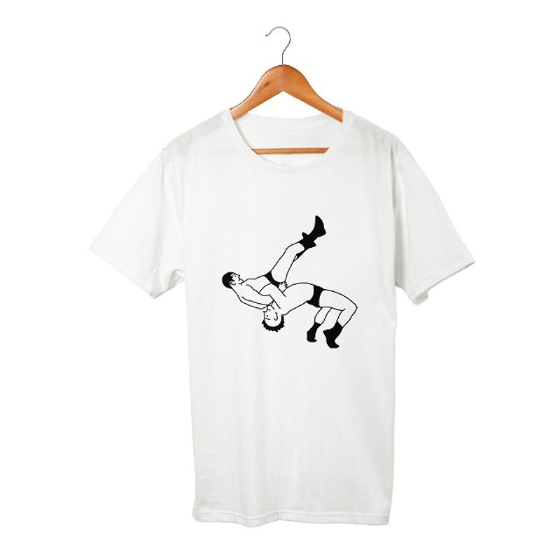 タイガースープレックス T-shirt - 中性连帽卫衣/T 恤 - 棉．麻 白色