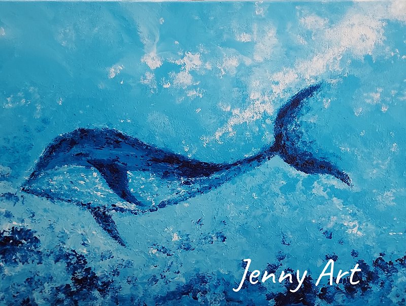 鲸鱼 无框画 抽象画 画作 挂画 居家摆设 居家生活 - 海报/装饰画/版画 - 其他材质 蓝色