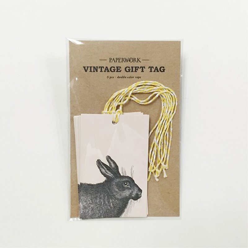 复古礼物吊卡 / 兔子 - 包装材料 - 纸 灰色