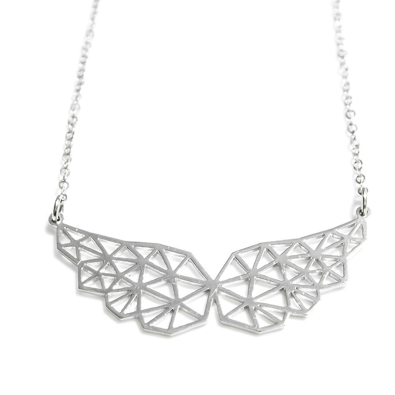 Abstract polygon wing necklace - 项链 - 其他金属 银色