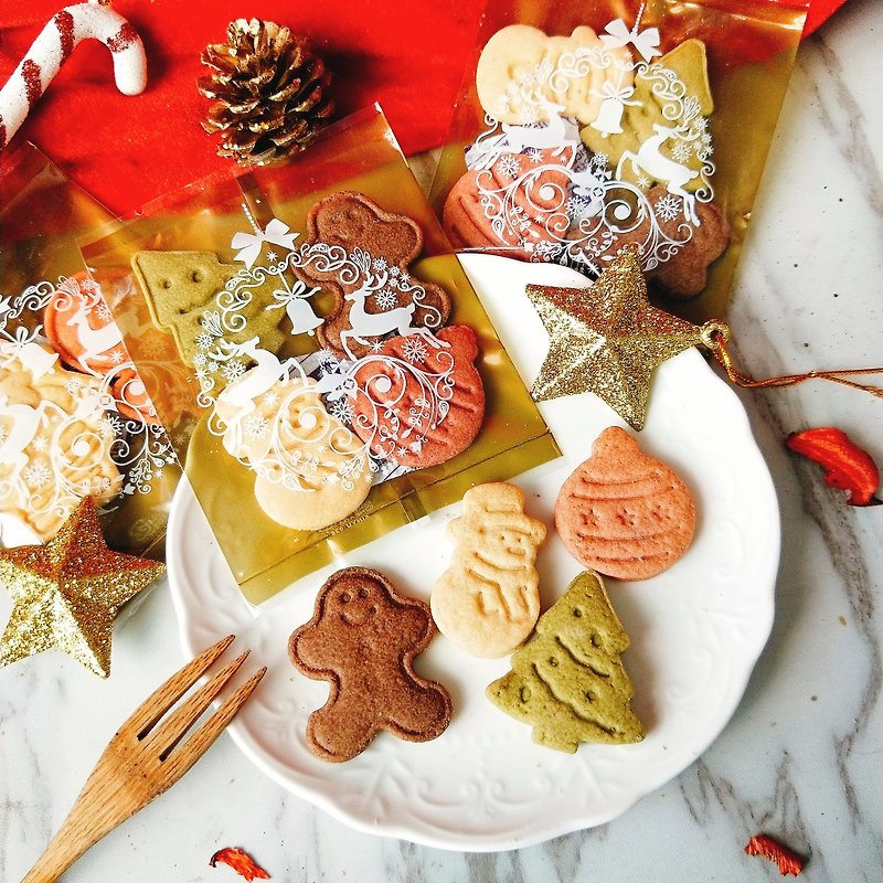 【24hr现货】8入卖场-圣诞造型饼干(圣诞树/雪人/姜饼人) - 手工饼干 - 新鲜食材 红色