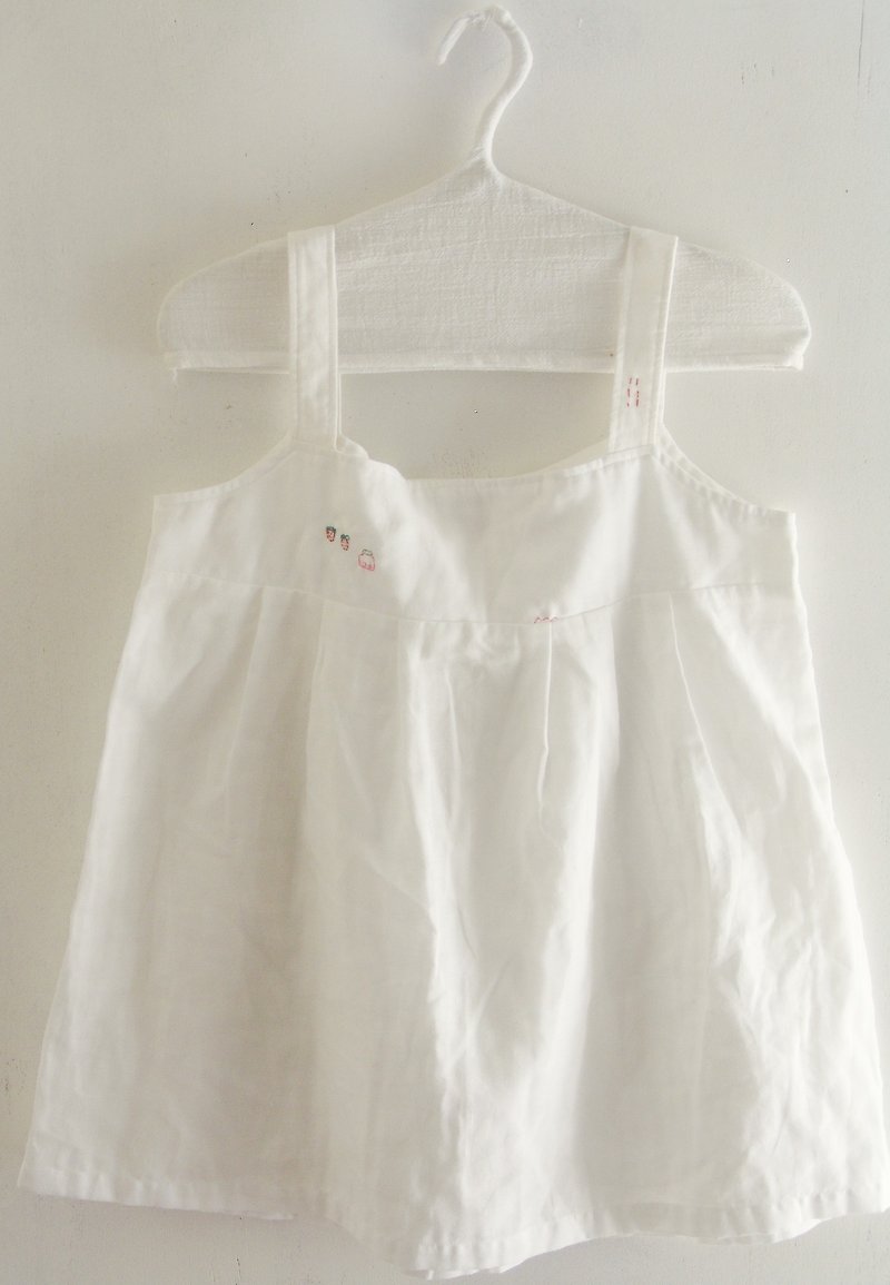 夏日细肩带棉衣--草莓果酱的日子 - 女装上衣 - 棉．麻 白色