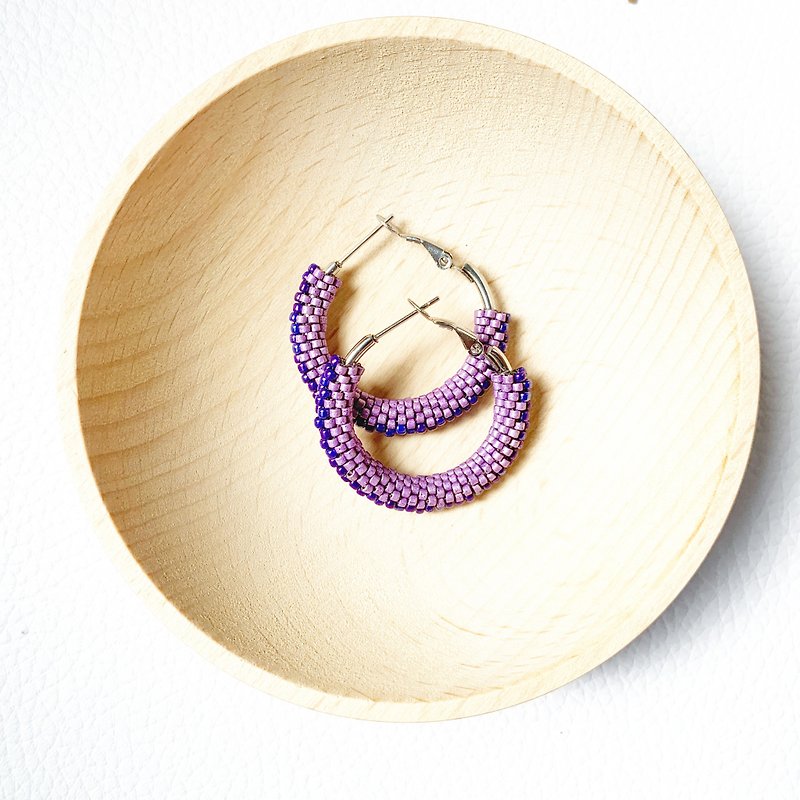 RAVA - 迷人的深浅紫系列圈形耳环 - 耳环/耳夹 - 其他材质 紫色