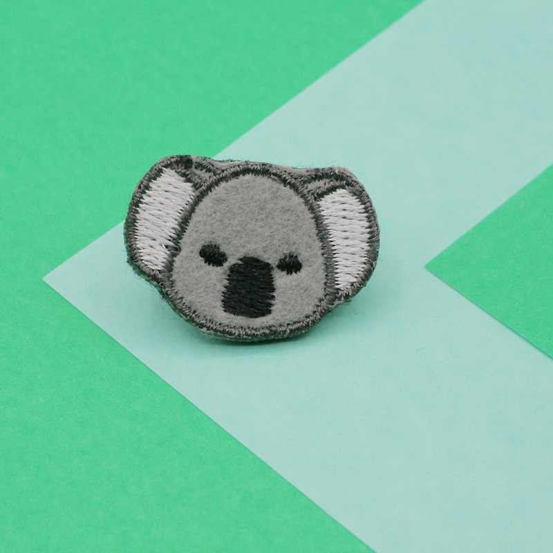 Koala Iron Patch - 胸针 - 绣线 灰色